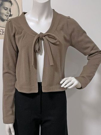 Cardigan FTC 100% Kaschmir taupe verschlusslos Gr. S/M