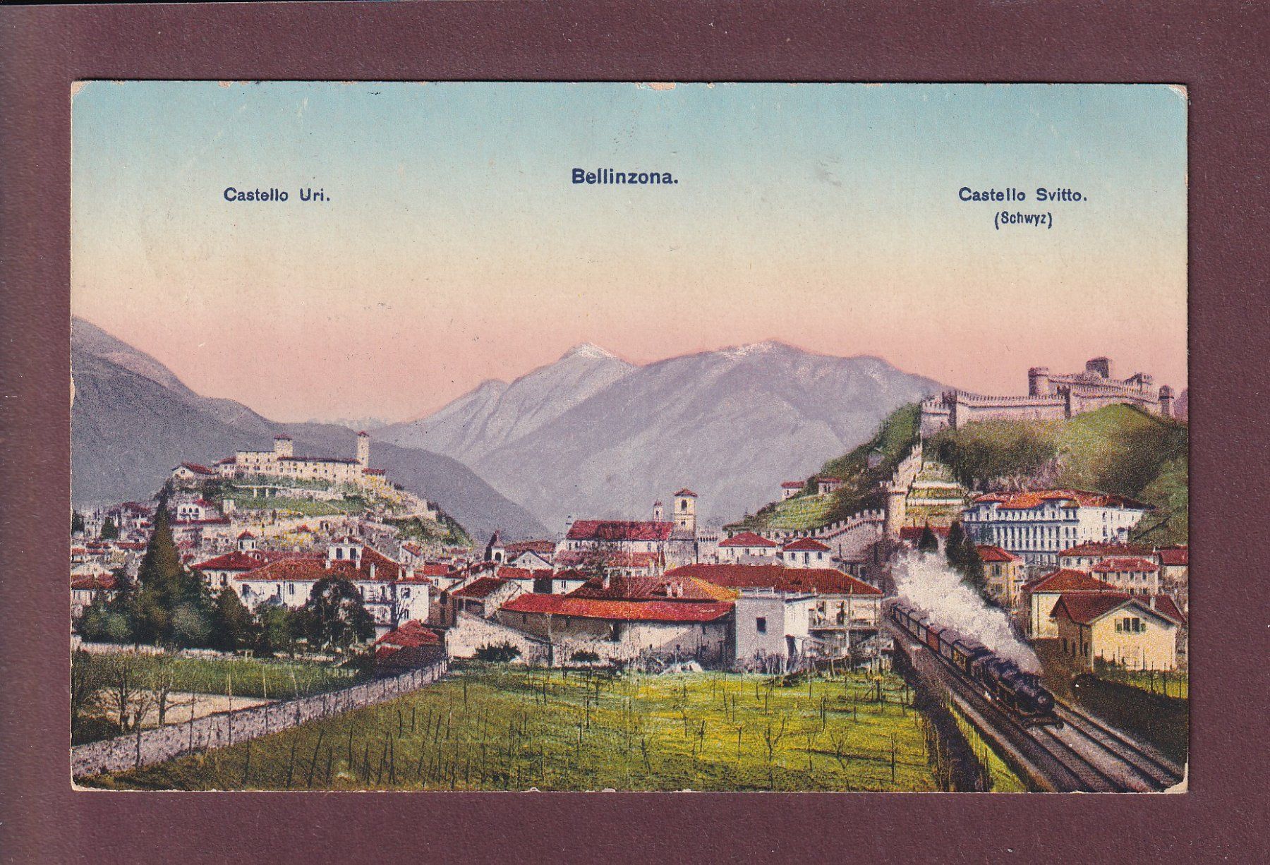 Ansichtskarten: BELLINZONA - Ferrovia - 1917 – Gebraucht aus Pully von nicecards