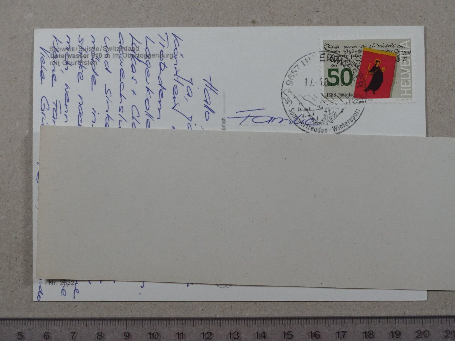Cartoline postali: Unterwasser, Churfirsten – Usato da Lenzburg venduto da fh1 1