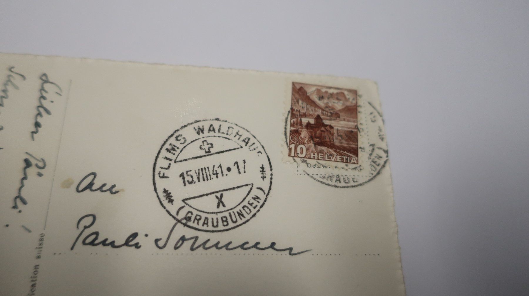 Cartoline postali: Flims das Standbad am Caumasee  1941 – Usato da Cormoret venduto da Pascalll2001 6