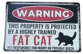 WARNING - FAT CAT  - Blechschild (neu, OVP)