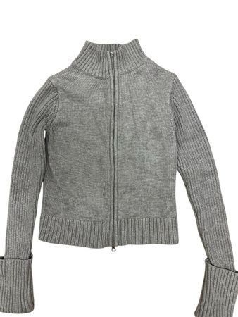 Weekday – Winona – Hochgeschlossene, gerippte Strickjacke in