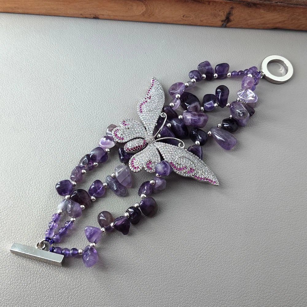 Bracciali & Braccialetti: Schmetterling Amethyst Armband Bracelet Améthyste – Nuovo (secondo la descrizione) da Prilly venduto da ilyria73 6
