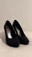 Catwalk-Pumps mit Strass, Grösse 36, schwarz