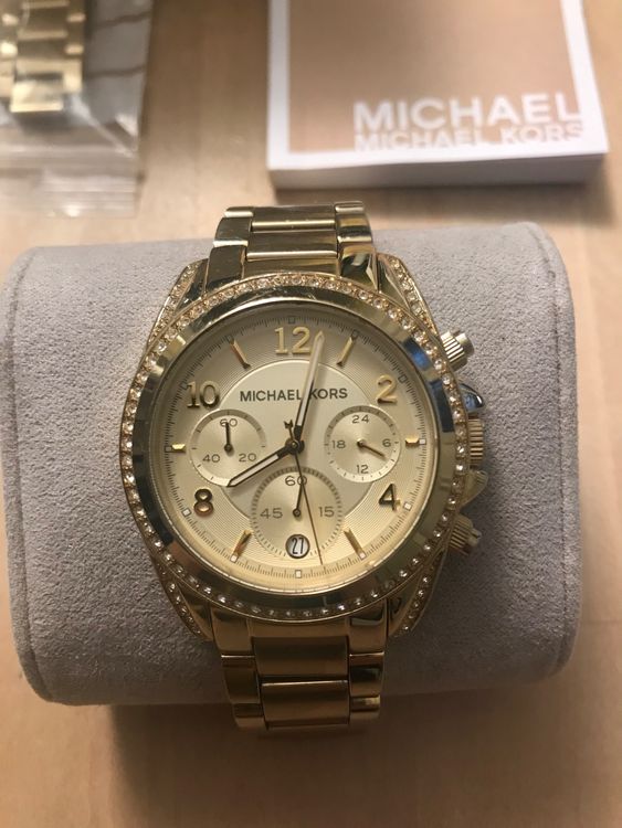 Michael Kors Uhr MK5166 gold Chronograph Batterie neu eing