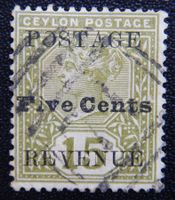 Ceylon Kat. 110 gest. 1892 "FLIV" Kat. 95 £