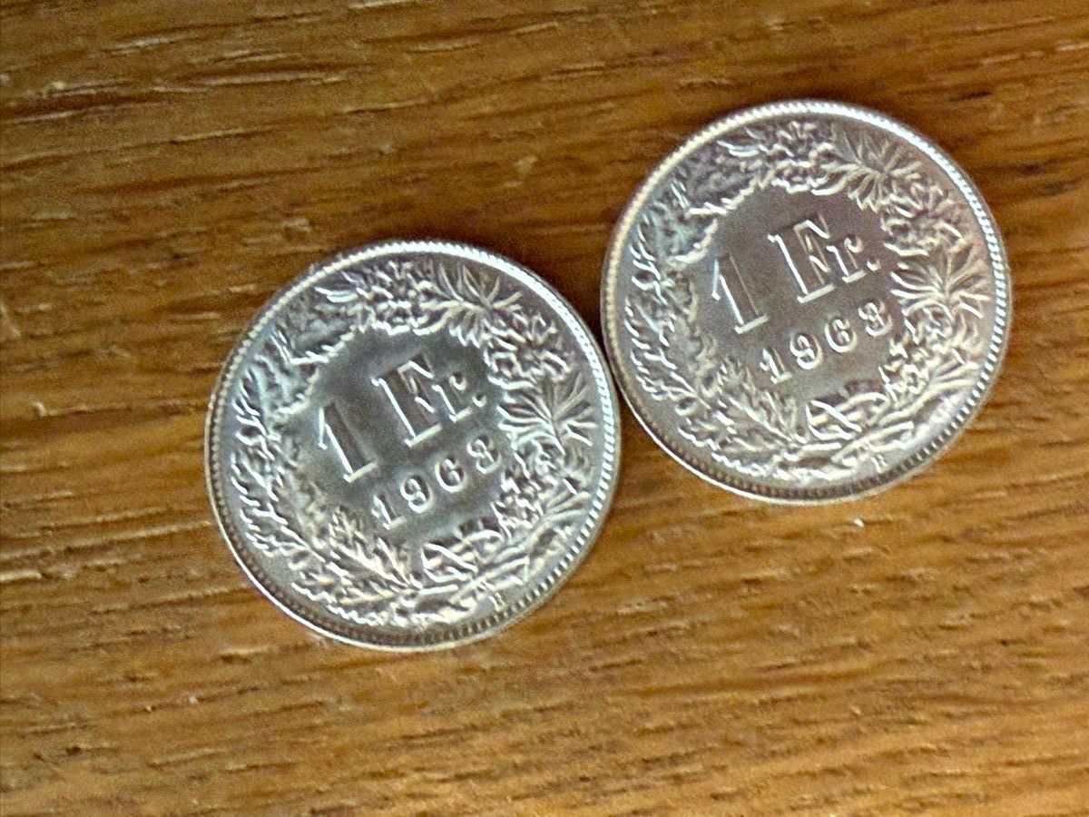 Tutti le monete: 2 x 1 Schweizer Franken Silber 1963 – Nuovo (secondo la descrizione) da Goldach venduto da Messerguru 1