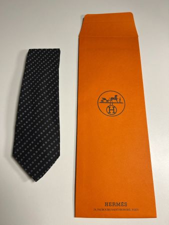 Hermès Taffet Kreuz Muster Krawatte