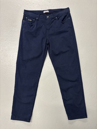 Fuego Hose Blau Gr. 40/42 Stoffhose Baumwolle Strass