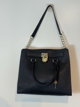 Handbag Michael Kors black gold details 34x30x15cm