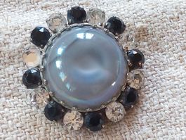 Brosche Vintage antik Silber-f Steine