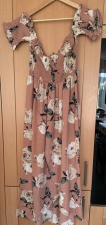 Robe longue fleurie épaules dénudées Raylosen T.S