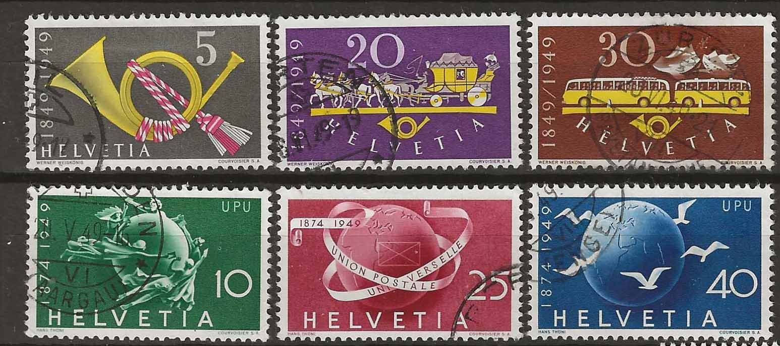 Tutti i francobolli: CH291 - 100 ans poste / 75 ans UPU obl. – Usato da Trélex venduto da Phil_Albert
