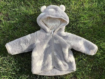 Süsser Teddy-Fleece Jacke mit Ohren Gr. 56