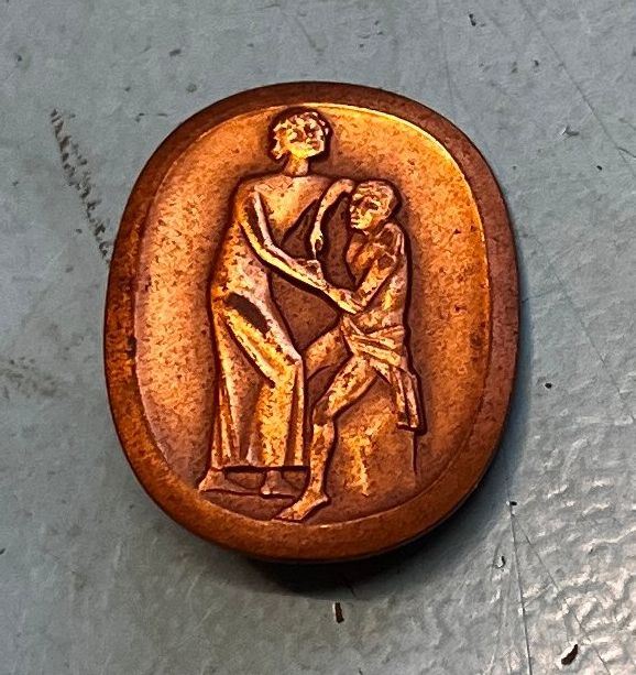 Swiss Placchette & Badge: 1. Augustabzeichen 1957 – Usato da Obernau venduto da Wgnom