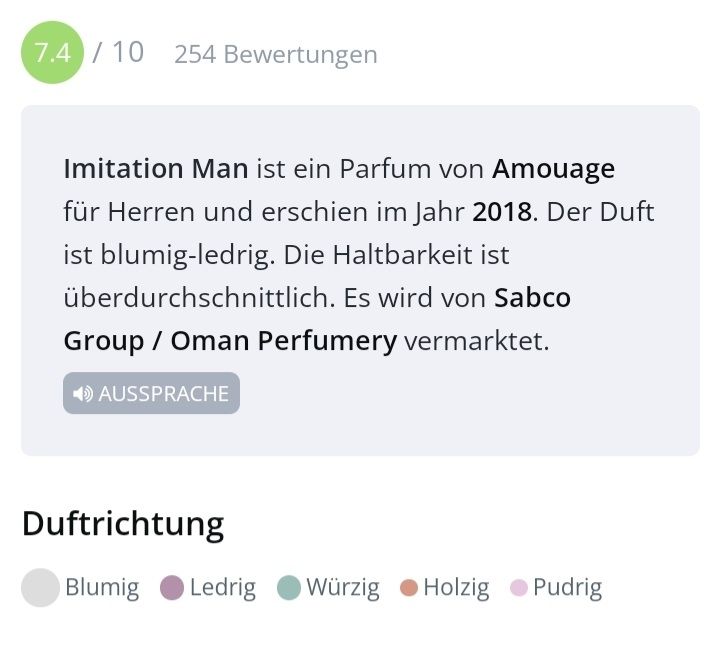 Amouage Profumi & Eau de Toilette: 5 ml IMITATION MAN AMOUAGE ABFÜLLUNG – Nuovo (secondo la descrizione) da St. Gallen venduto da CaliSunshine 4