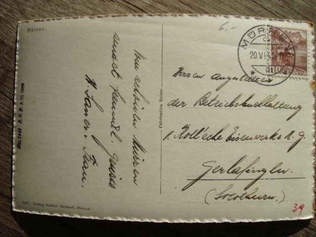 Cartoline postali: Mürren Postkarte – Usato da Thun venduto da Gaad1961 1