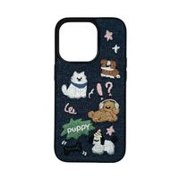 Dunkelblaue Jeans Patches iPhone Hülle, gratis Versand