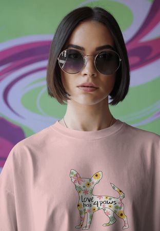 Tshirt Frauen M rosa Chihuahua