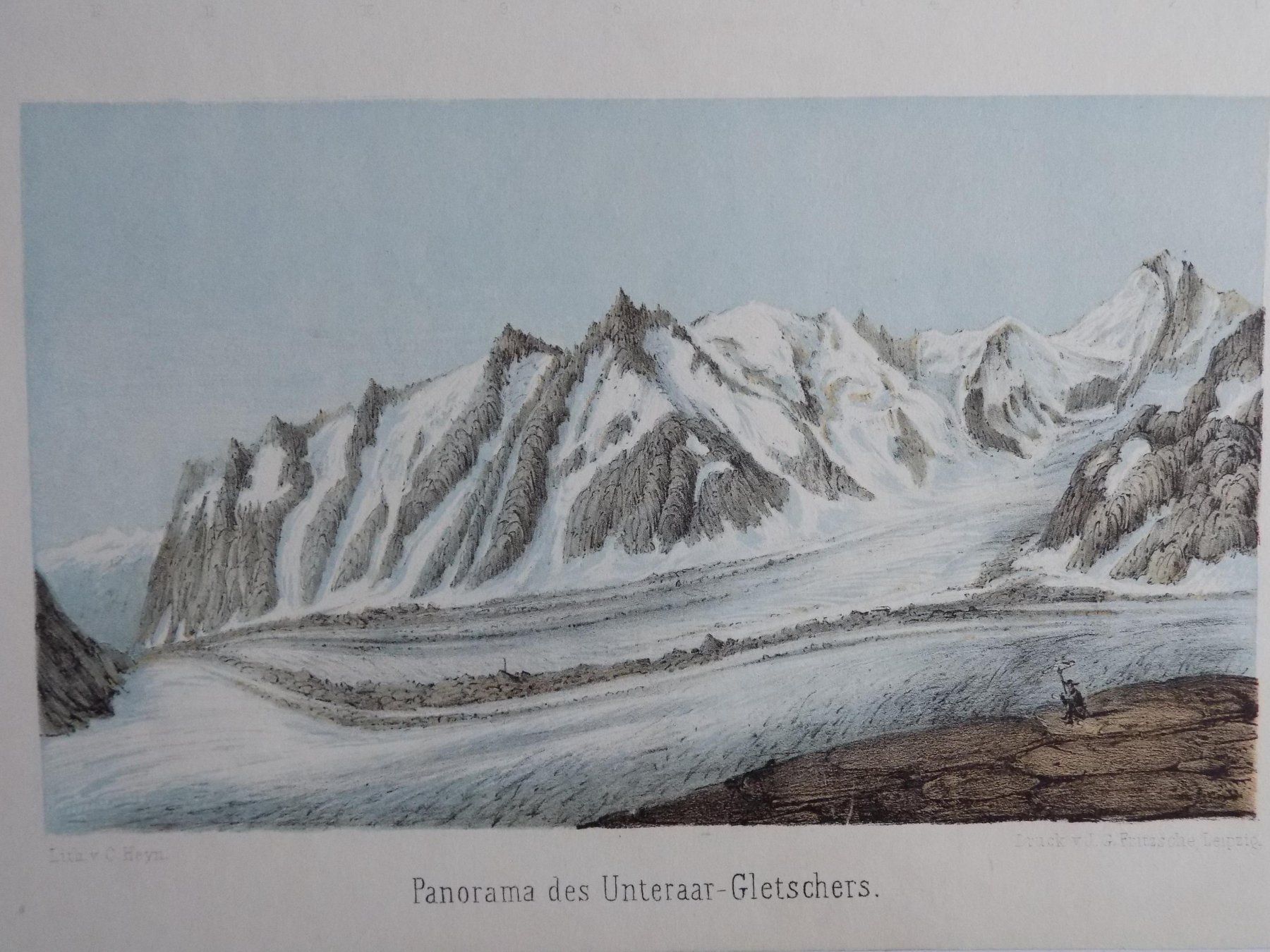Incisioni: Unteraargletscher Panorama von Heyn – Usato da Risch venduto da Antikfee 5