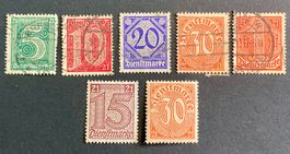 Deutsches Reich, Dienstmarken 1920, 7 Werte (#, *)