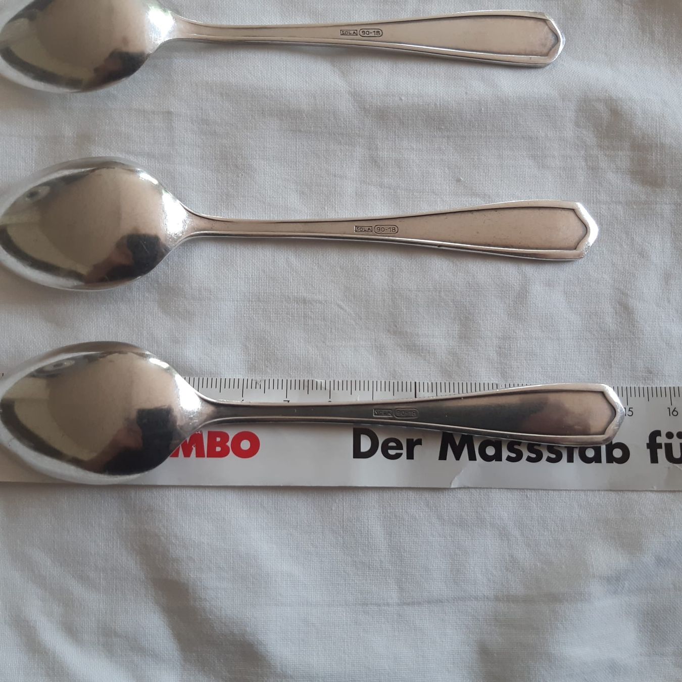 Sola Cucchiai: 3 Kaffee/Dessertlöffel Sola versilbert – Usato da Luzern venduto da Sontru 2