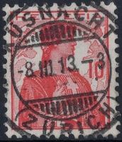 KÜSNACHT (ZÜRICH) 8.III.13 - Vollstempel auf Helvetia