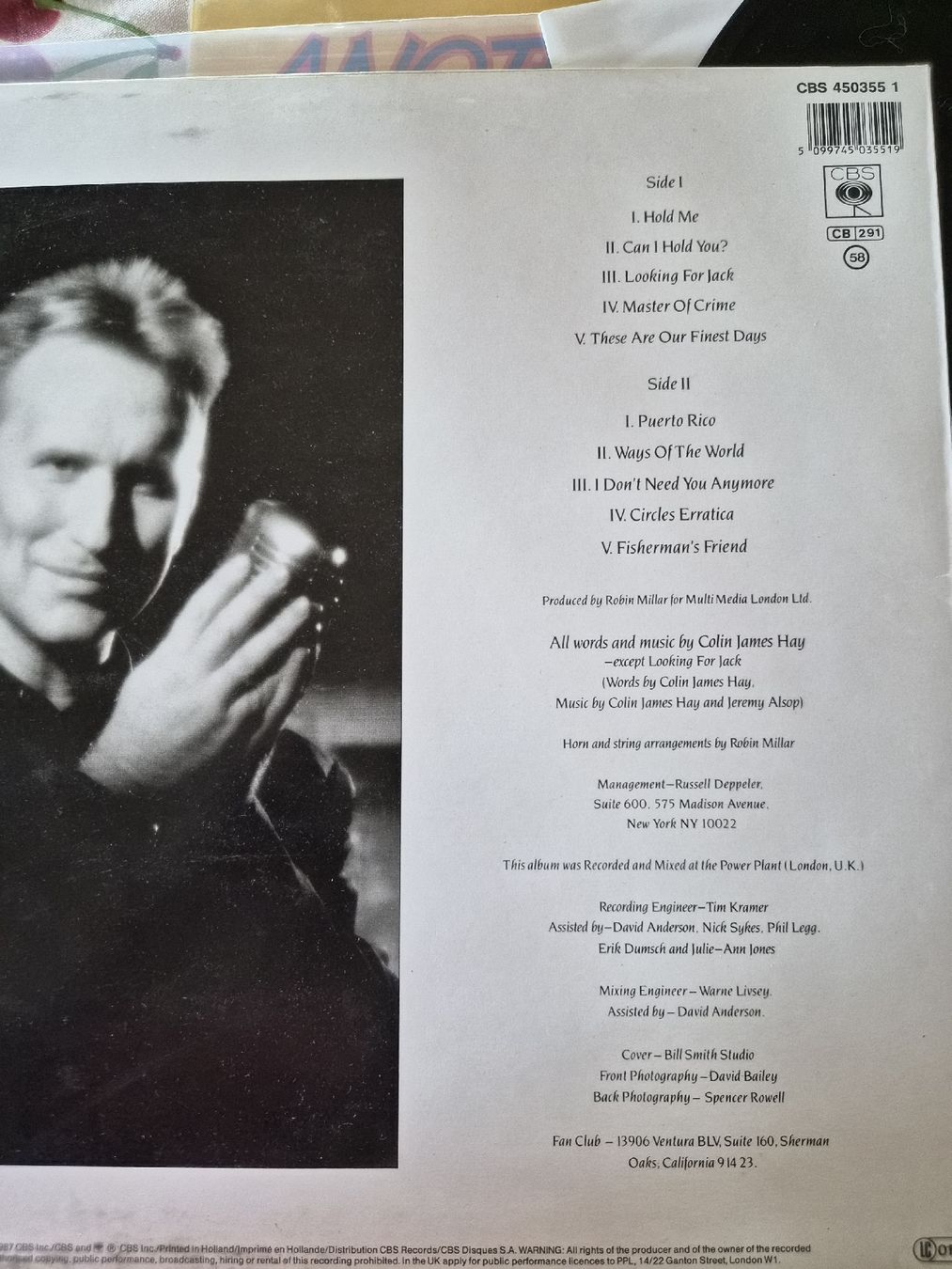 Vinyles: colin james hay – D'occasion à bassecourt par ceciletoutrisque 1