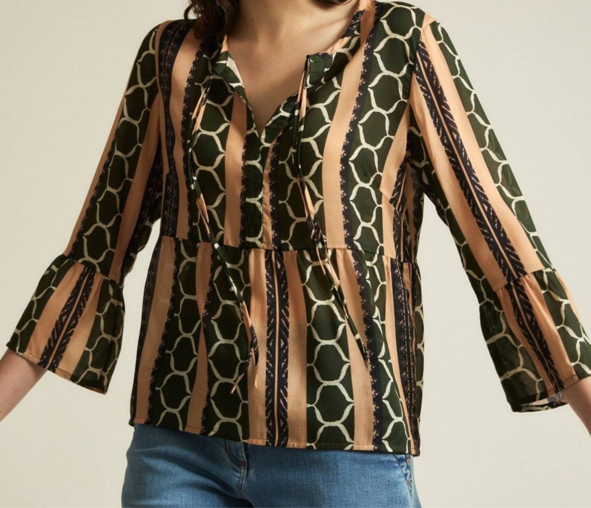 Top: Bluse Print Ethno Dark Olive, Lanius – Nuovo (secondo la descrizione) da Zürich venduto da Ju777 1