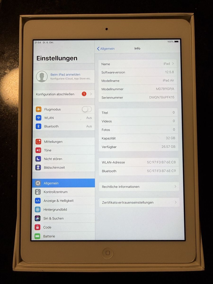 Apple Tablettes PC: Ipad Air (A1474) – Défectueux à Zug par KoSaZ