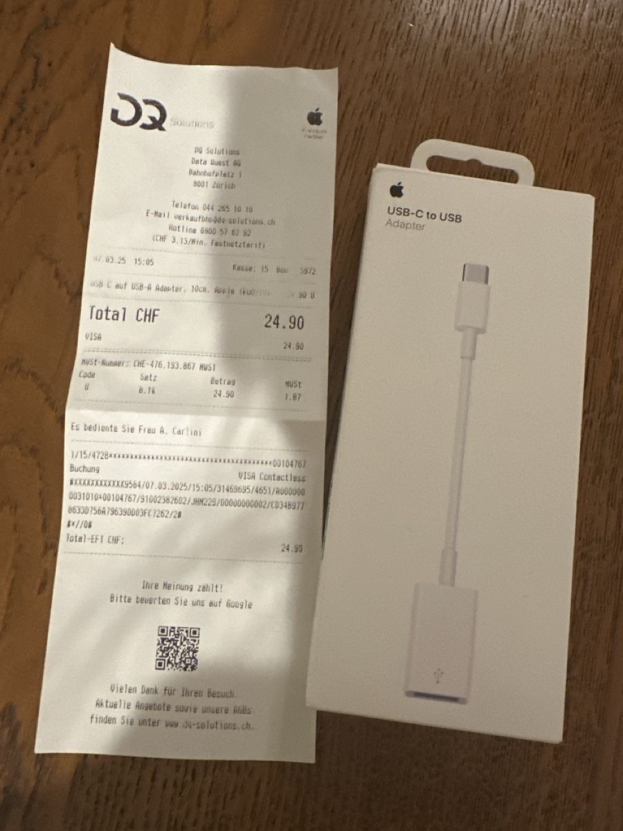 Apple Laufwerke & Adapter: Apple USB-C to USB Adapter - Brand New - Spring Offer! – Neu und originalverpackt aus Zürich von car_68nt