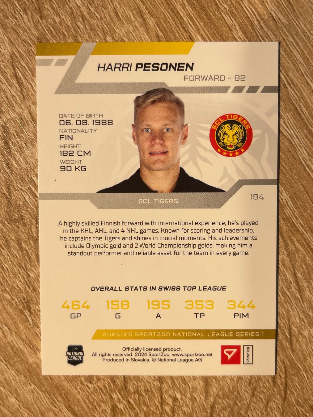 Sportzoo Sammelbilder & Trading cards: Harri Pesonen SCL Tigers 08/10 – Gebraucht aus Thun von Suomitiger 1