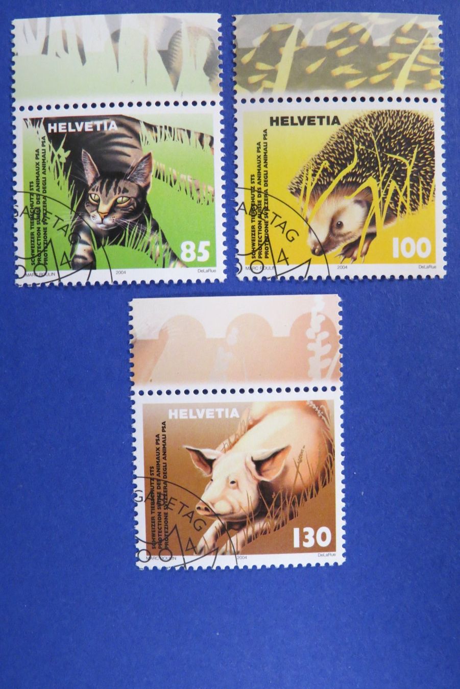 Tutti i francobolli: Serie SM 'Schweizer Tierschutz' 2004 - off.ET-Stempel BASEL – Usato da Brunnen venduto da Kumari