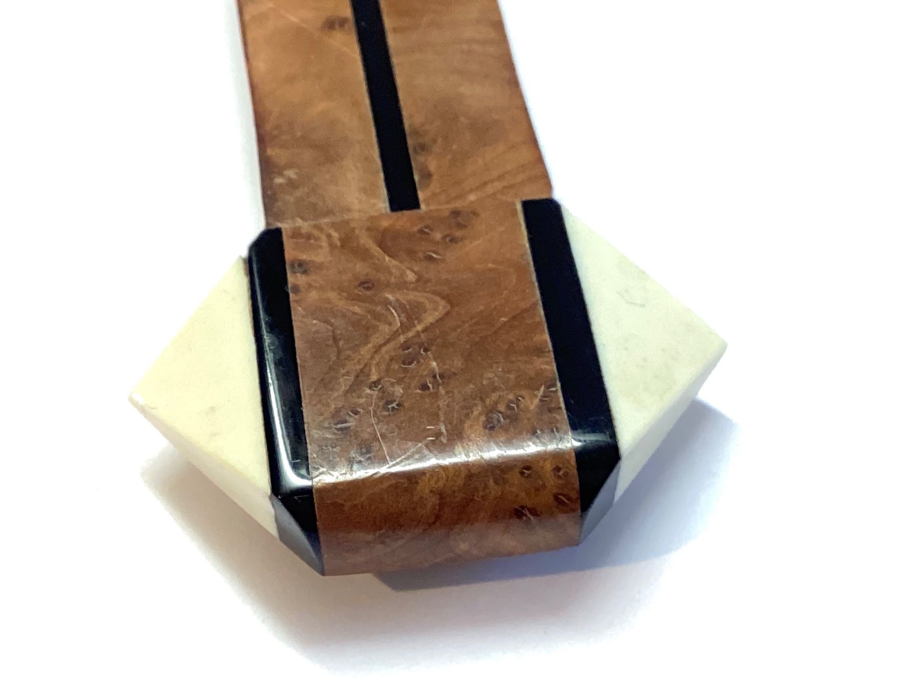 Spille & Fermagli: Art-Deco Clip-Brosche, Bakelit, Thujaholz, Designerstück – Usato da Eglisau venduto da mar_5rn2 1