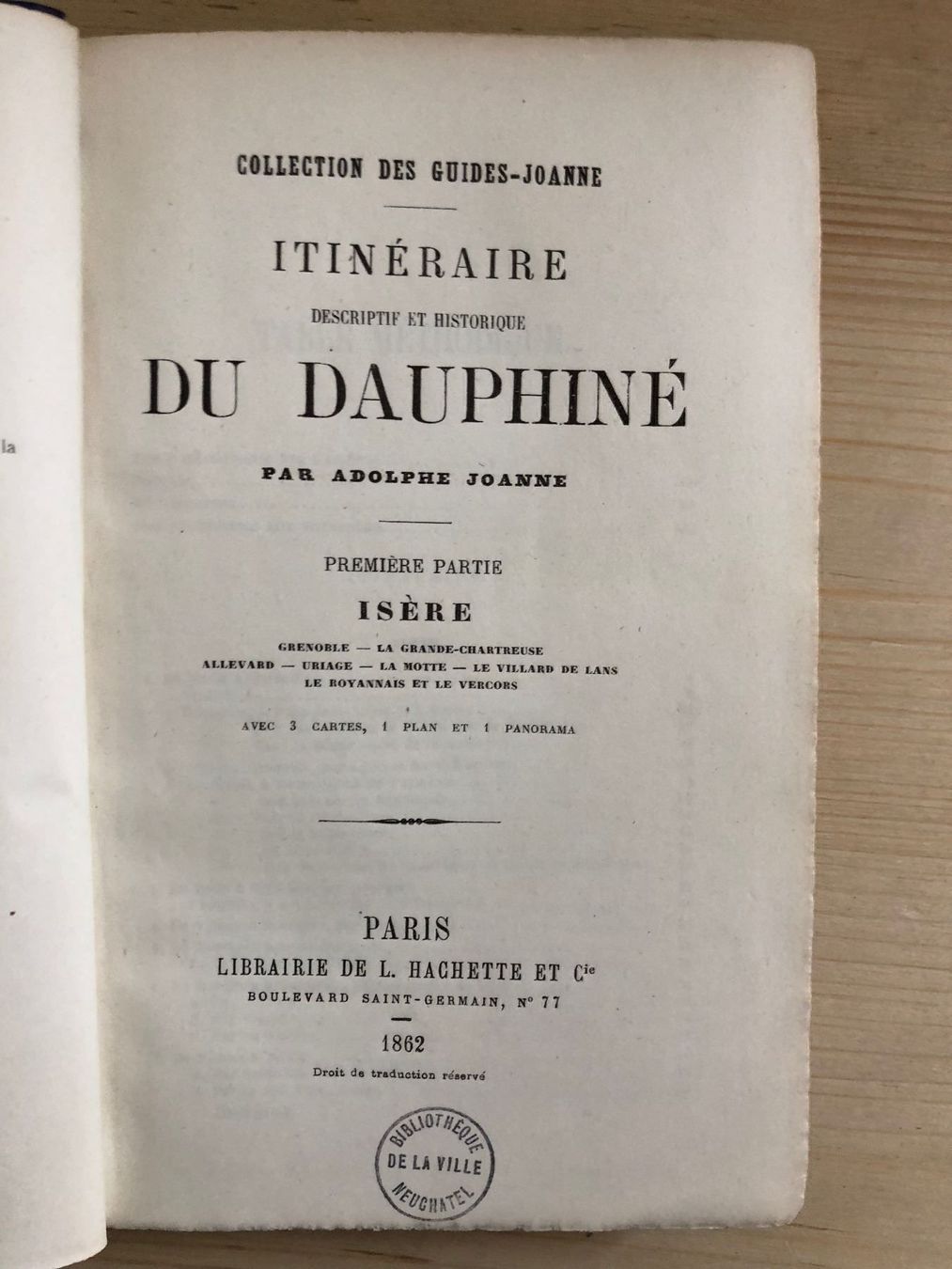 Libri: Itinéraire Dauphiné Isère 1862 – Usato da Zürich venduto da allp 1