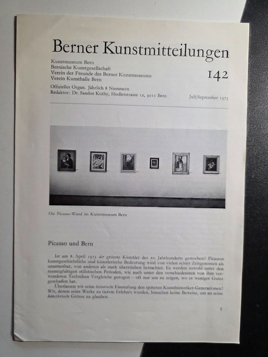 Riviste & Magazine: Berner Kunstmitteilungen 1973 Kunst Museum Bern – Usato da Walterswil BE venduto da Lonitti