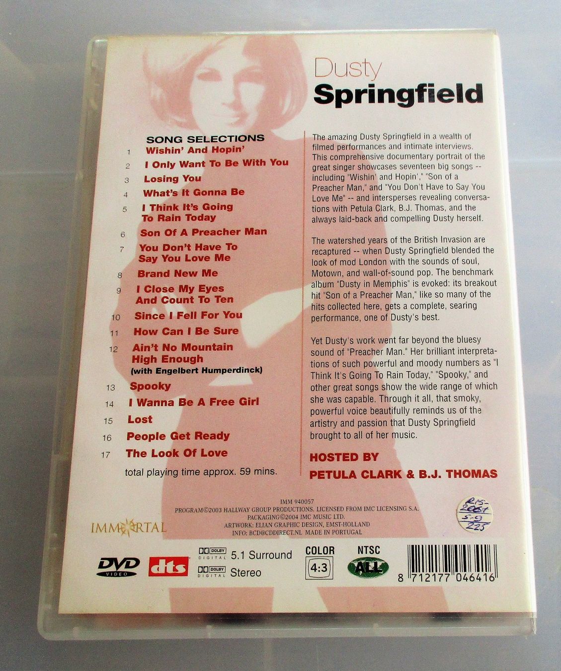 Tutti i DVDs: DUSTY SPRINGFIELD - Dusty – Usato da Wattwil venduto da Muriel10 1