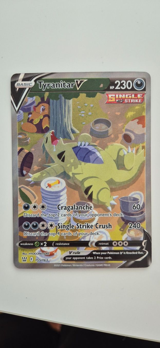 Pokémon Cartes à collectionner: Carte Pokemon Tyranitar V – D'occasion à Lausanne par malimar3