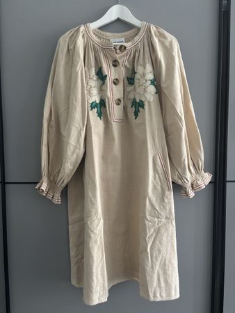 Antik Batik Kleid - Beige - Gr S