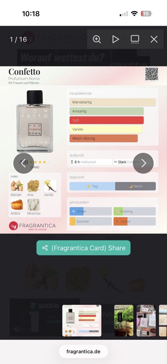 Parfum & Eau de Toilette: Confetto Profumum Roma EdP , 2 ml – Gebraucht aus Sursee von nst_czk2 2