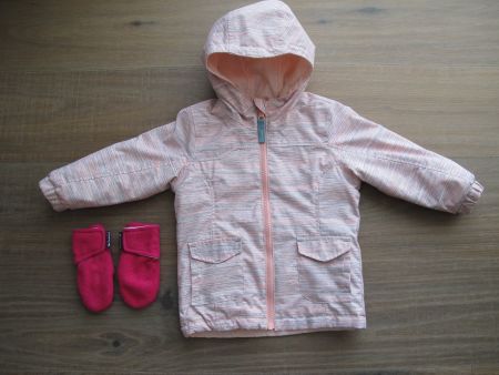 Jacke Gr. 86/92 Übergangsjacke Mädchen mit Handschuhe