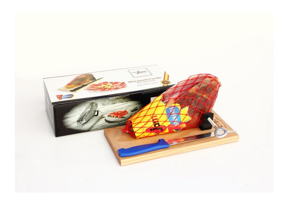 Support à Jambon En Bois Avec Couteau Et Housse - Pour Jambon Serrano Et Paleta, Base En Pin, Fixation Fer