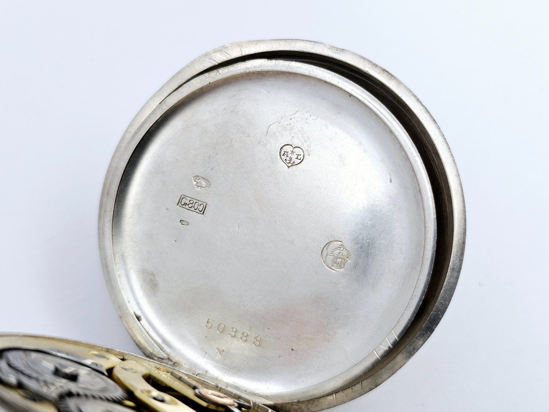 Uhren: Antike Savonette Taschenuhr 800 Silber – Gebraucht aus Bassersdorf von AnkerWatch 8