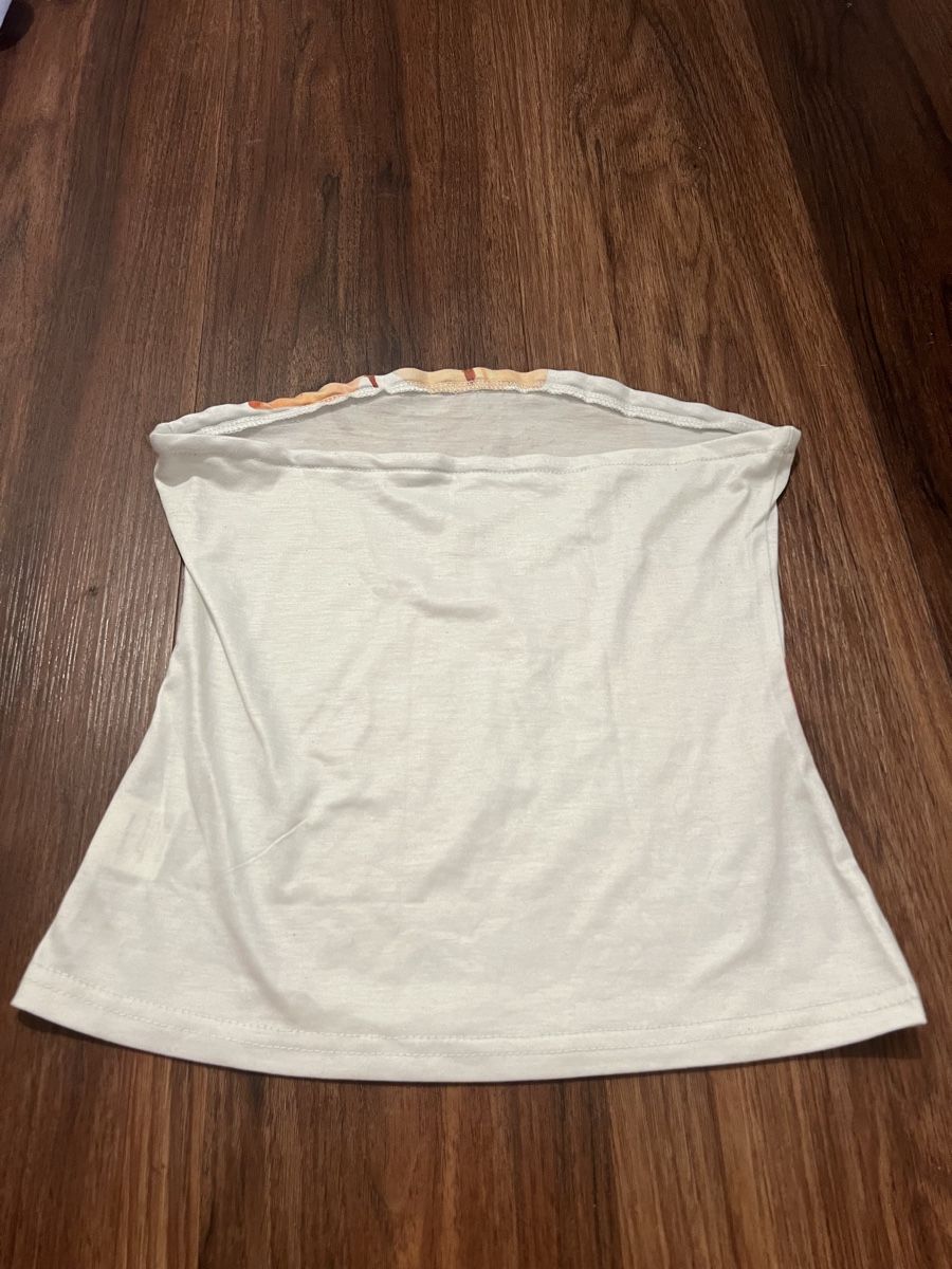 Tops: Bandeau Top Blumenmuster S weiss – Gebraucht aus Luzern von Pooolarwurm 1