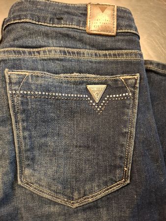 Guess Jeans Skinny Ultra Low, Size 24, Lady, with Rinestones
