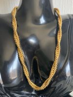 Collier vintage metal doré torsadé Massif