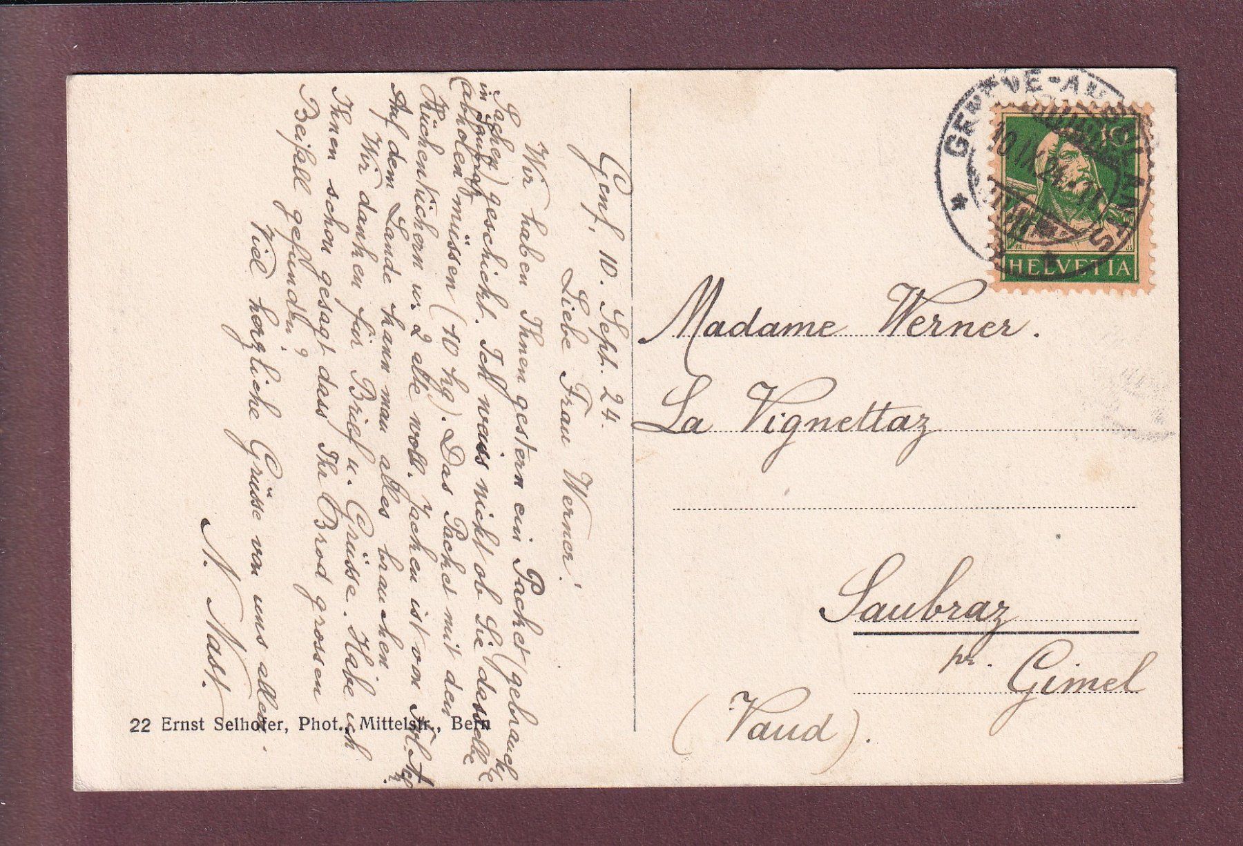 Ansichtskarten: BERN - Bärengraben - 1924 – Gebraucht aus Pully von nicecards 1