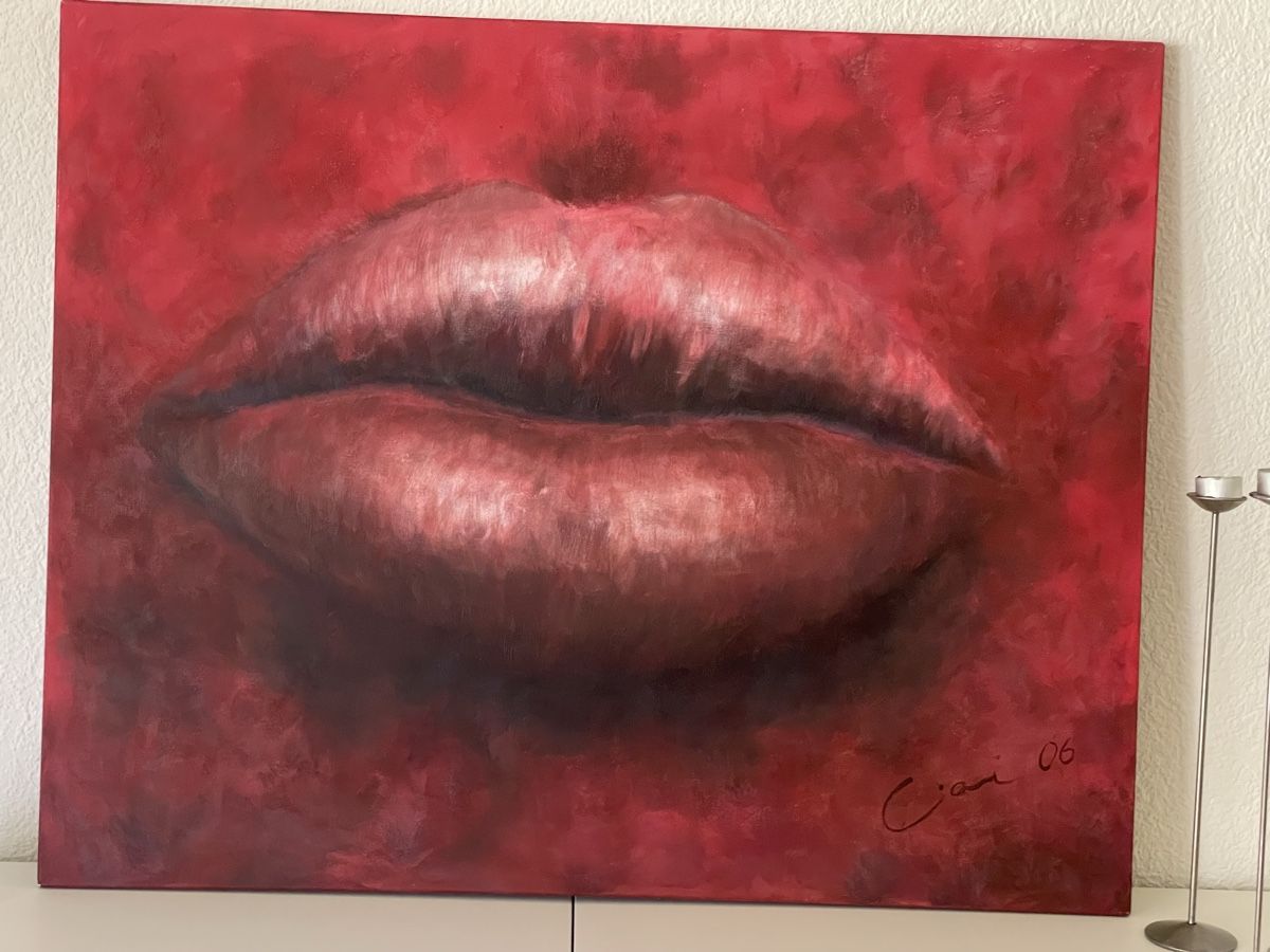 Gemälde: Lippen - Gemälde Acryl auf Leinwand - unikat – Gebraucht aus Baden von Gaivlis 3