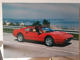 Privates Foto Ferrari rot Auto Poster aufgezogen