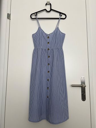 H&M Sommerkleid Blau-Weiss Gestreift Gr. 34